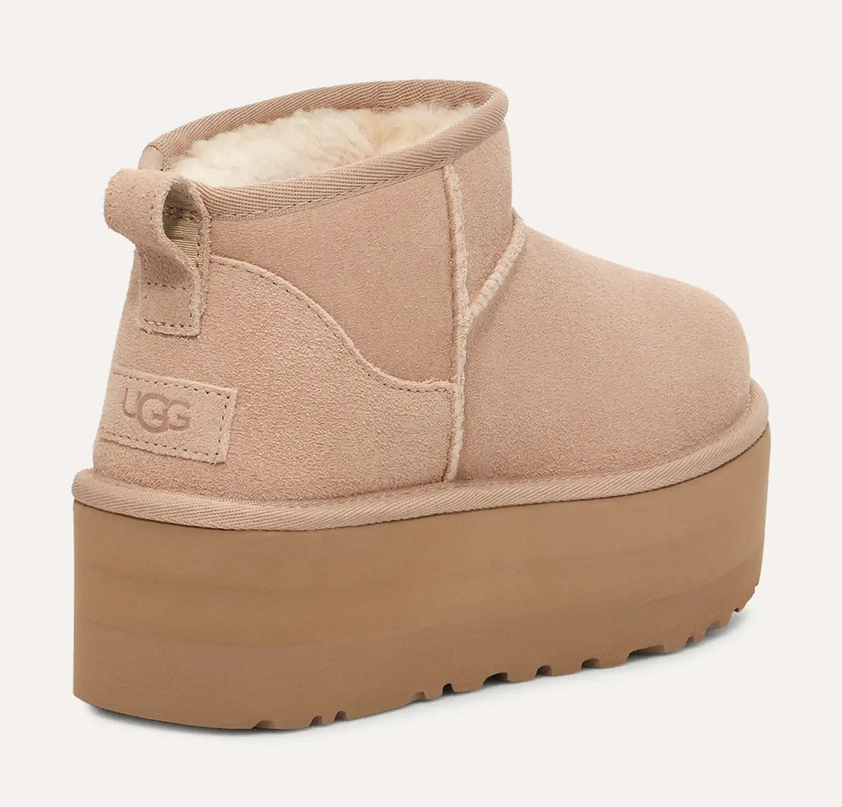 Classic Ultra Mini Platform Womens Boots (Beige)