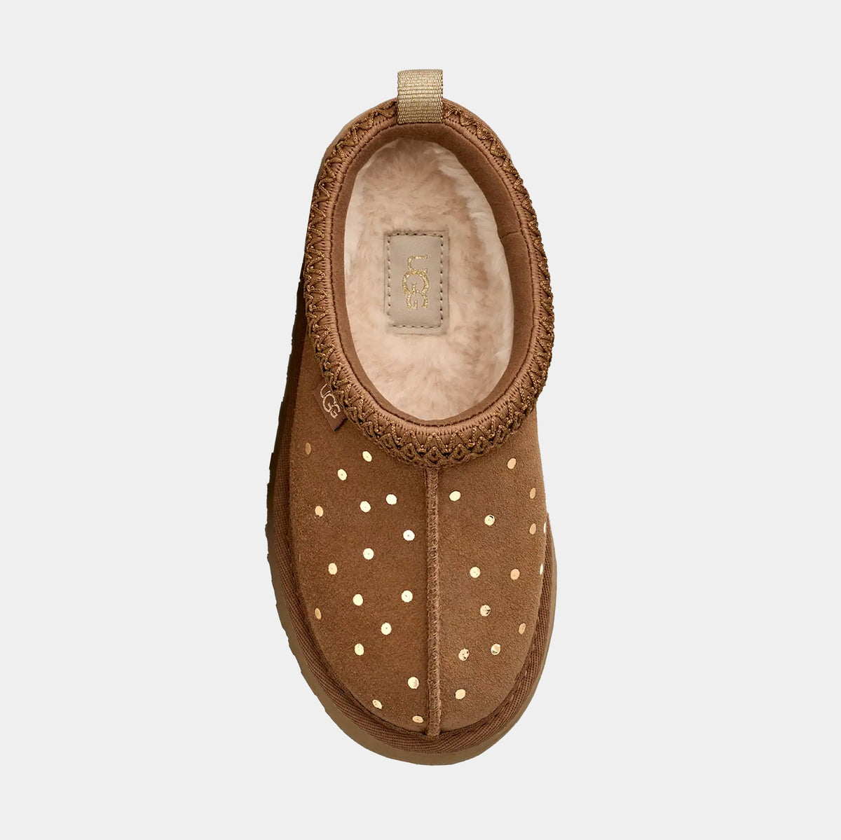 Tazz Shiny Dots Slipper Grade School Sandals (Chestnut)
