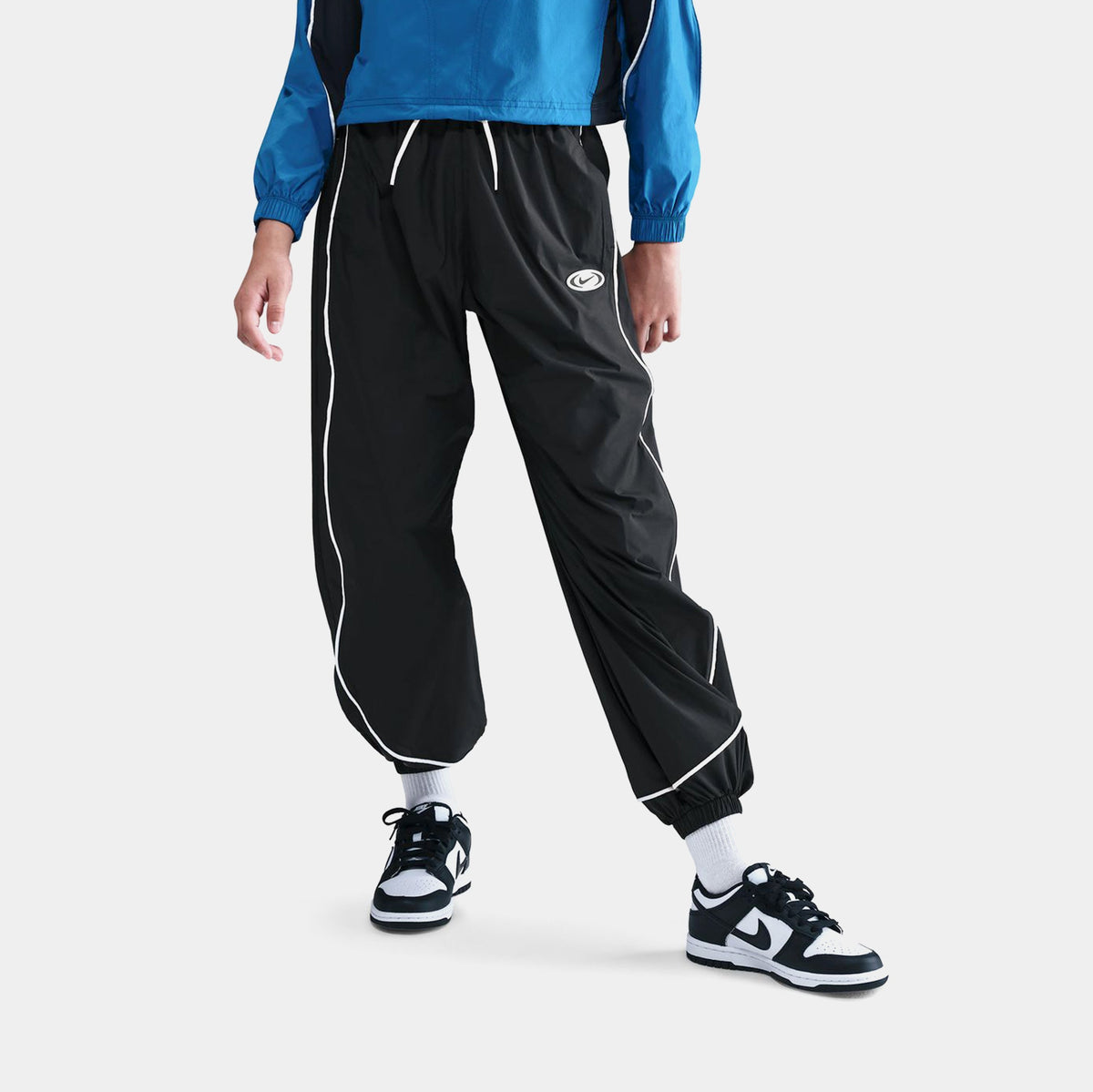 NSW Woven Track Grade School Pants (Black/Black/White)