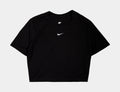 Essential Slim Crop Womens Short Sleeve Shirt (Black)