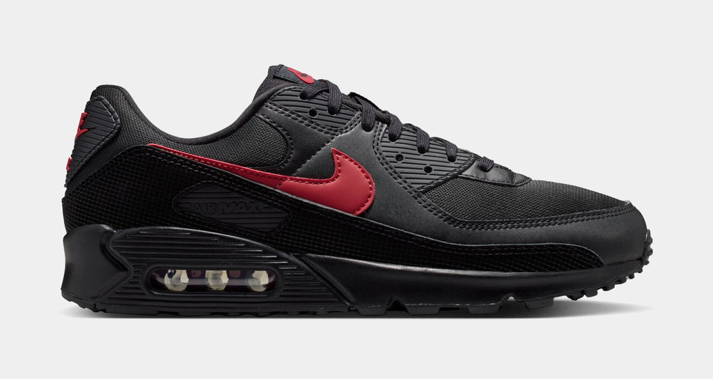 Air Max 90 Mens Running Shoes (Black/Tough Red)