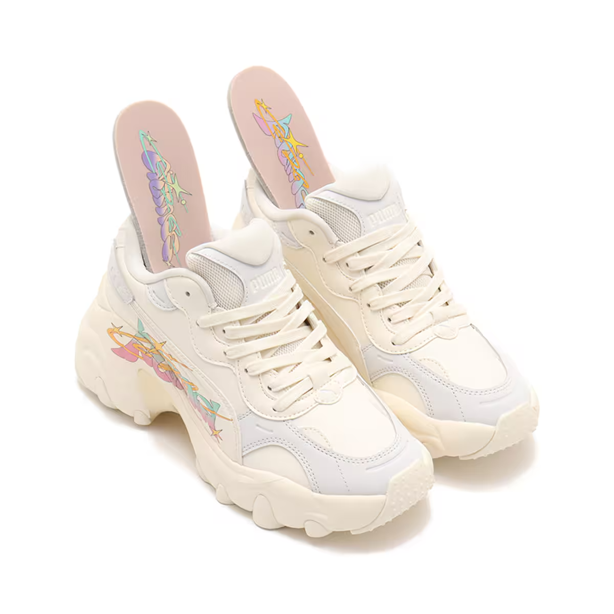 403240-01 atmos pink Exclusive Puma Pulsar Wedge Spacey Frosted Ivory (Women's )
