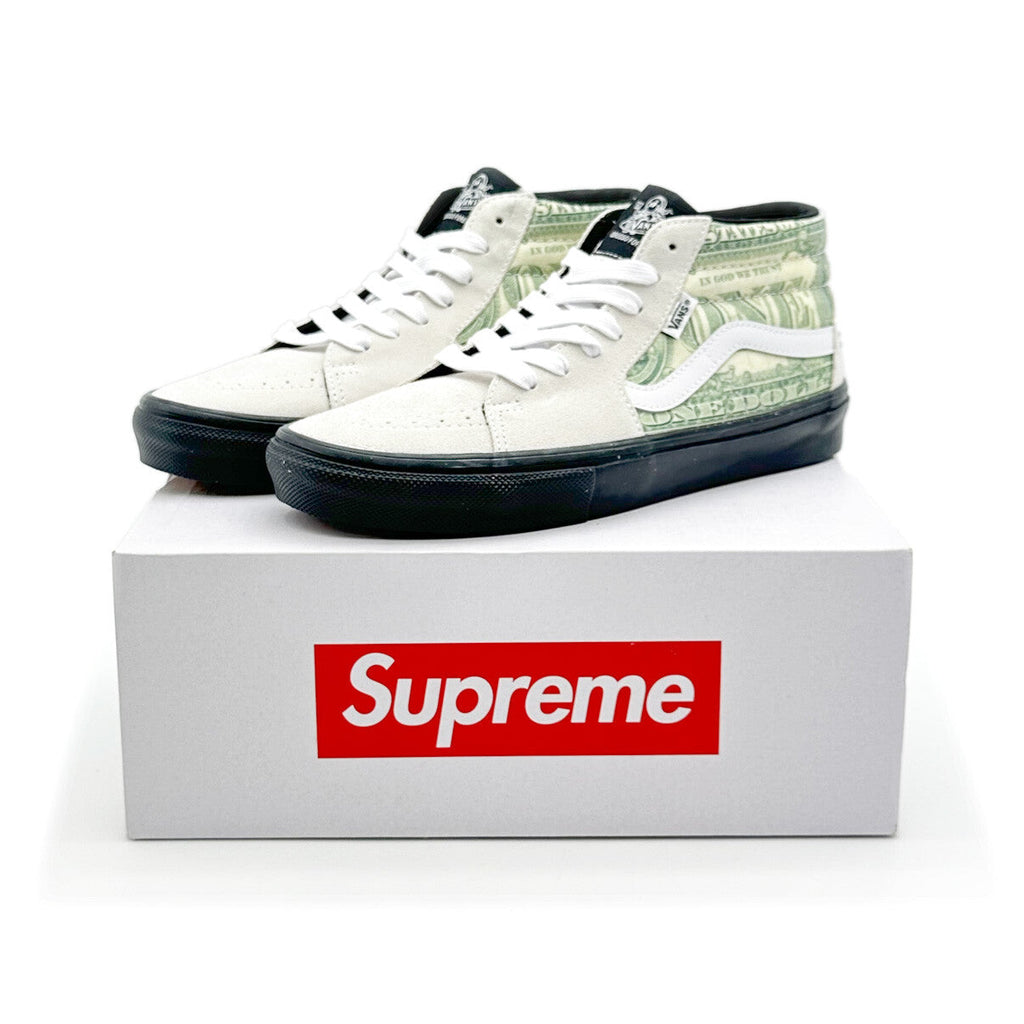 SUP-VANS-23SS-SGM-W Supreme Ã Vans Doller Skate Grosso Mid White