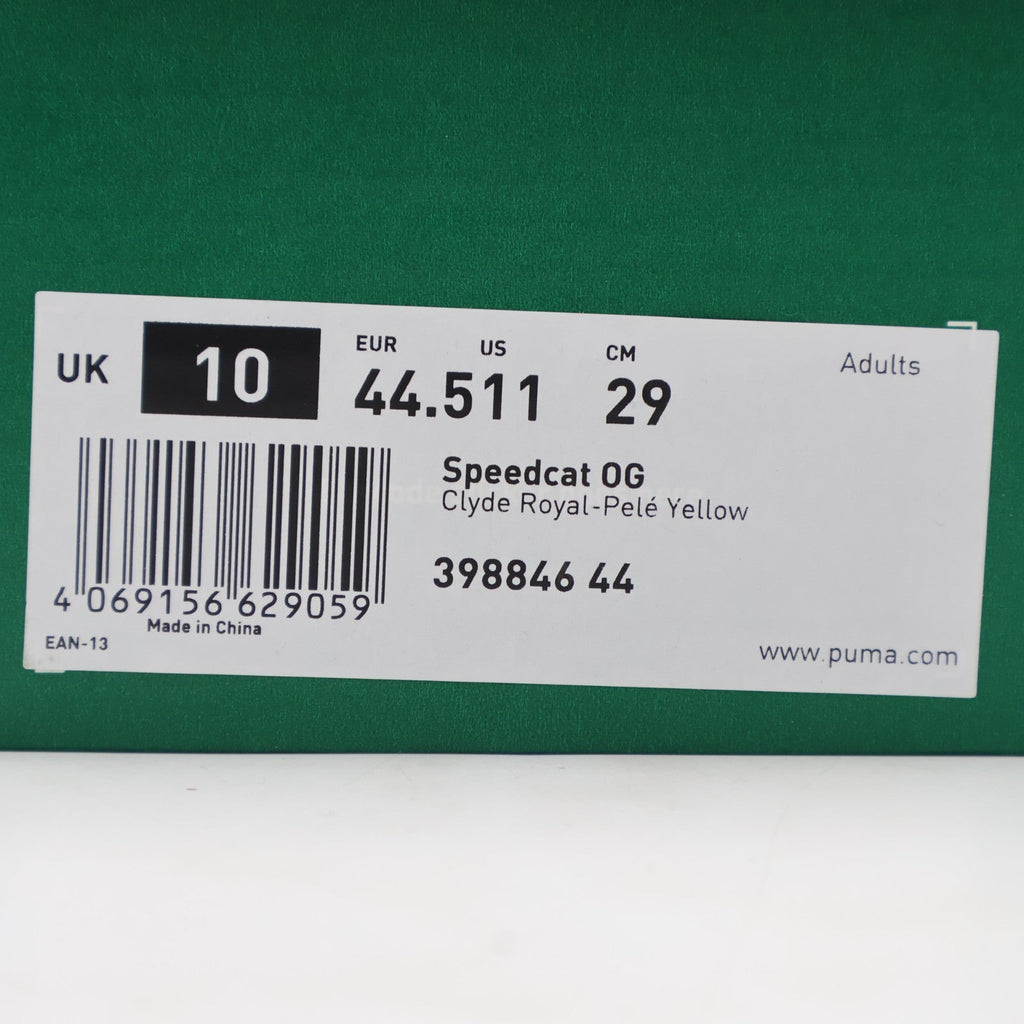 398846-44 Puma Speedcat OG Clyde Royal Pele Yellow (Men's)