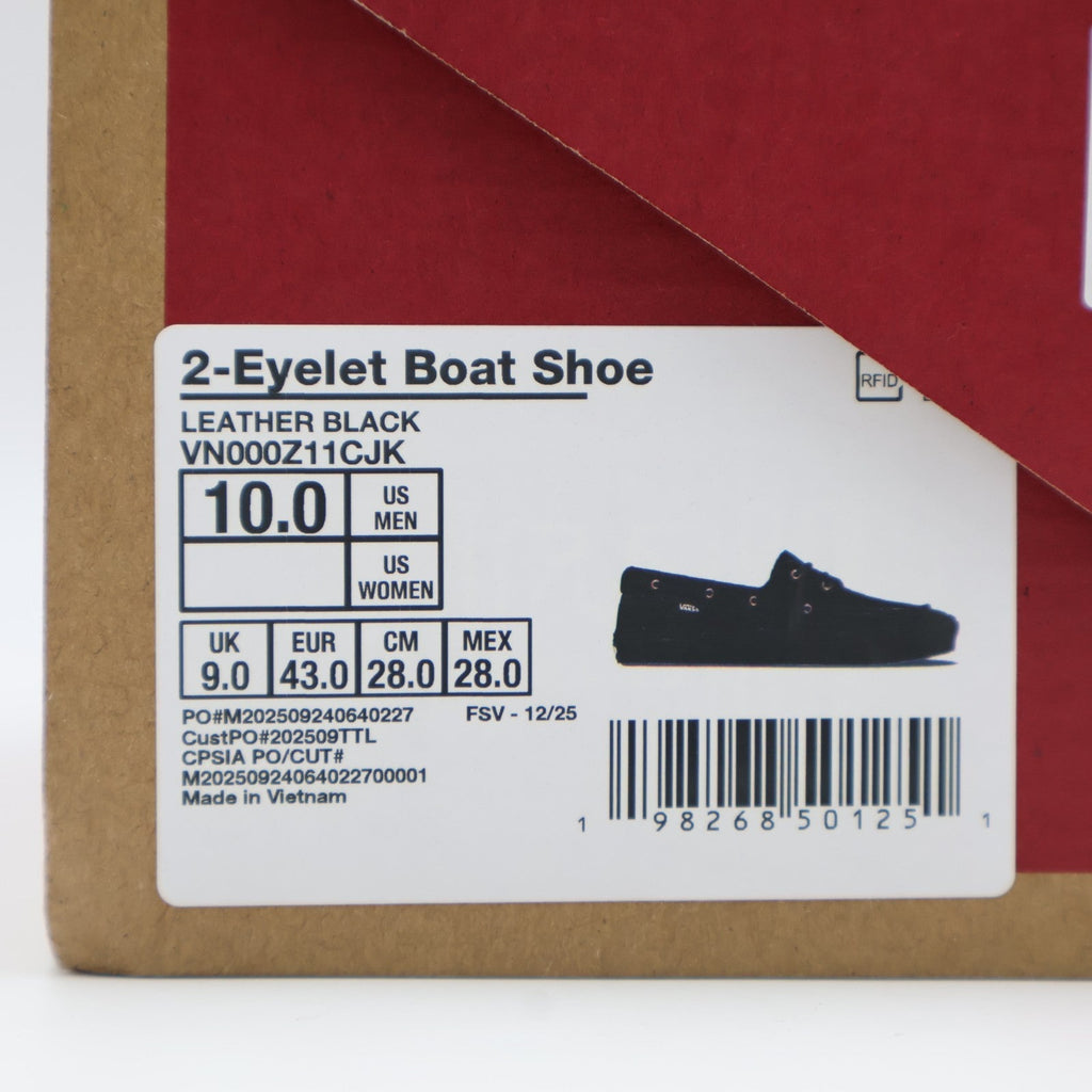 VN000Z11CJK Vans 2 Eyelet Boat Shoe Leather Black (Men's)