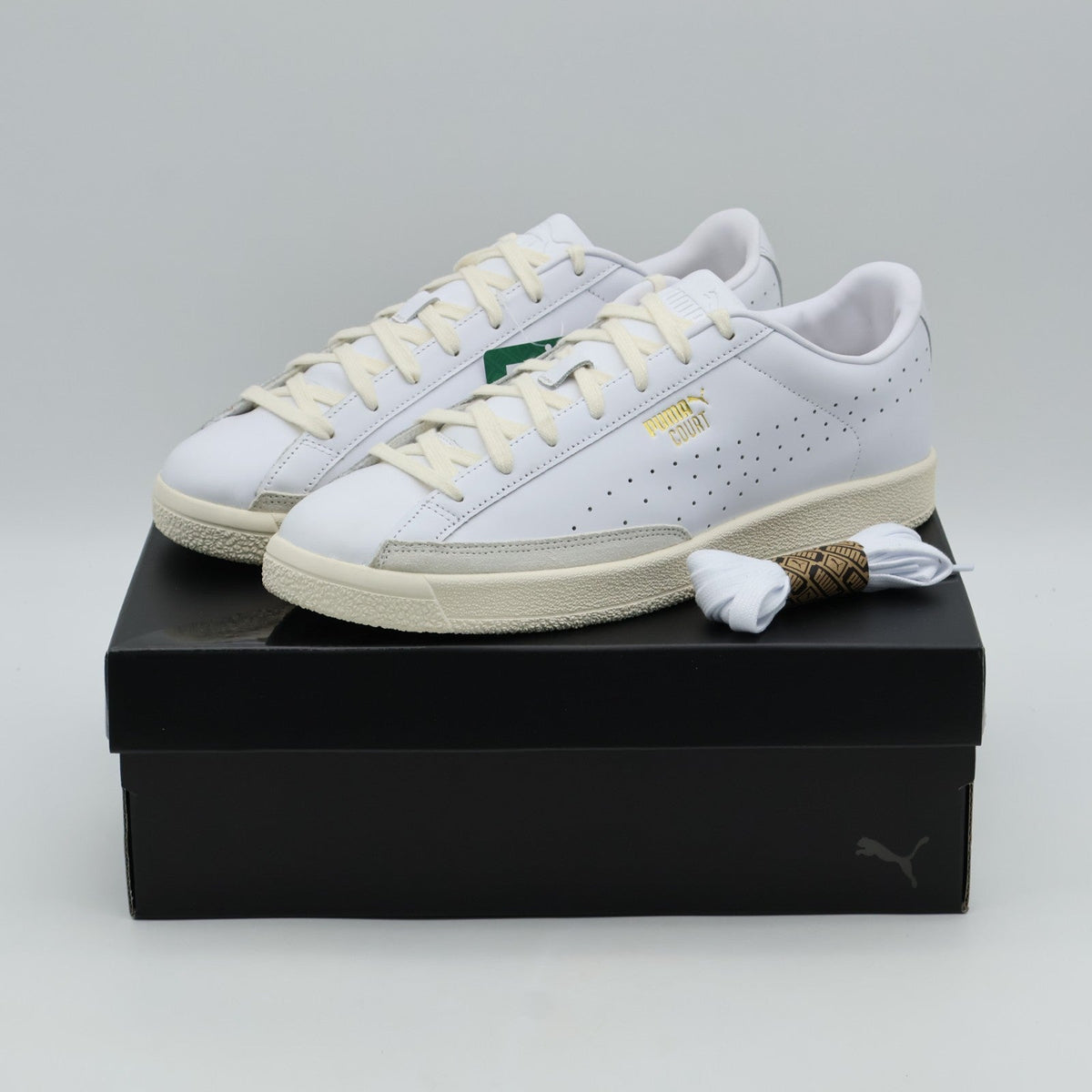 405348-01 Puma Court PUMA White Vapor Gray PUMA Gold (Men's)