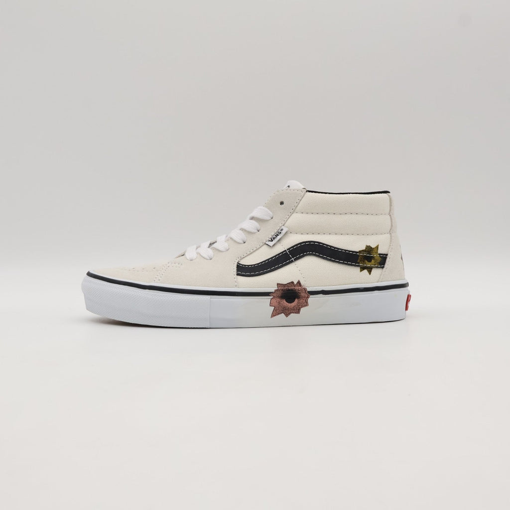 VN0A5KS1CRM Nate Lowman Supreme Vans Skate Grosso Mid Bullet Hole Natural (Men's