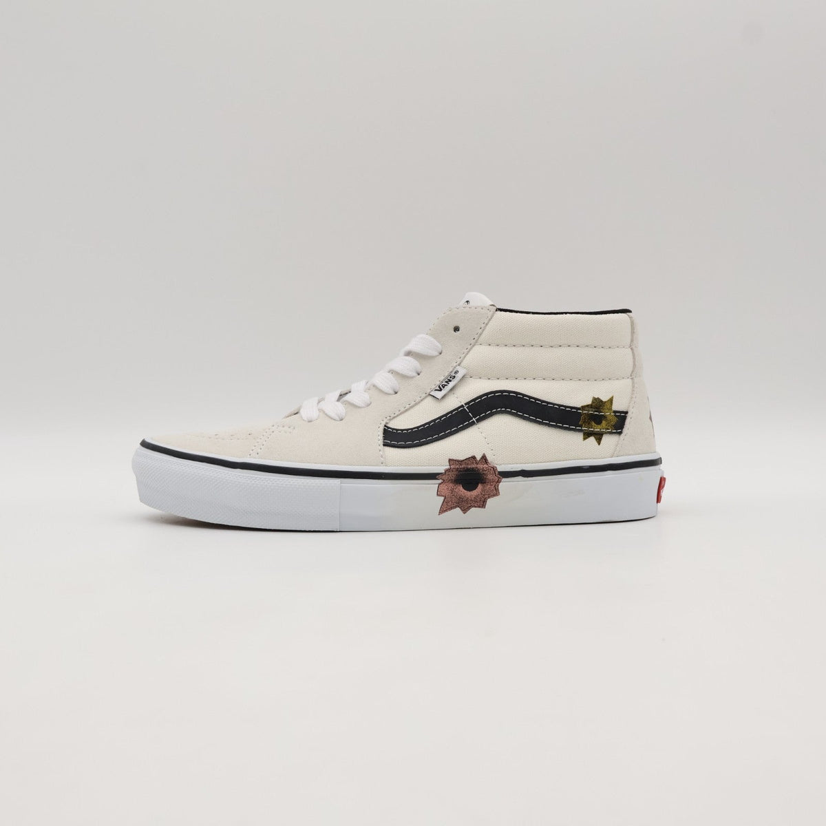 VN0A5KS1CRM Nate Lowman Supreme Vans Skate Grosso Mid Bullet Hole Natural (Men's