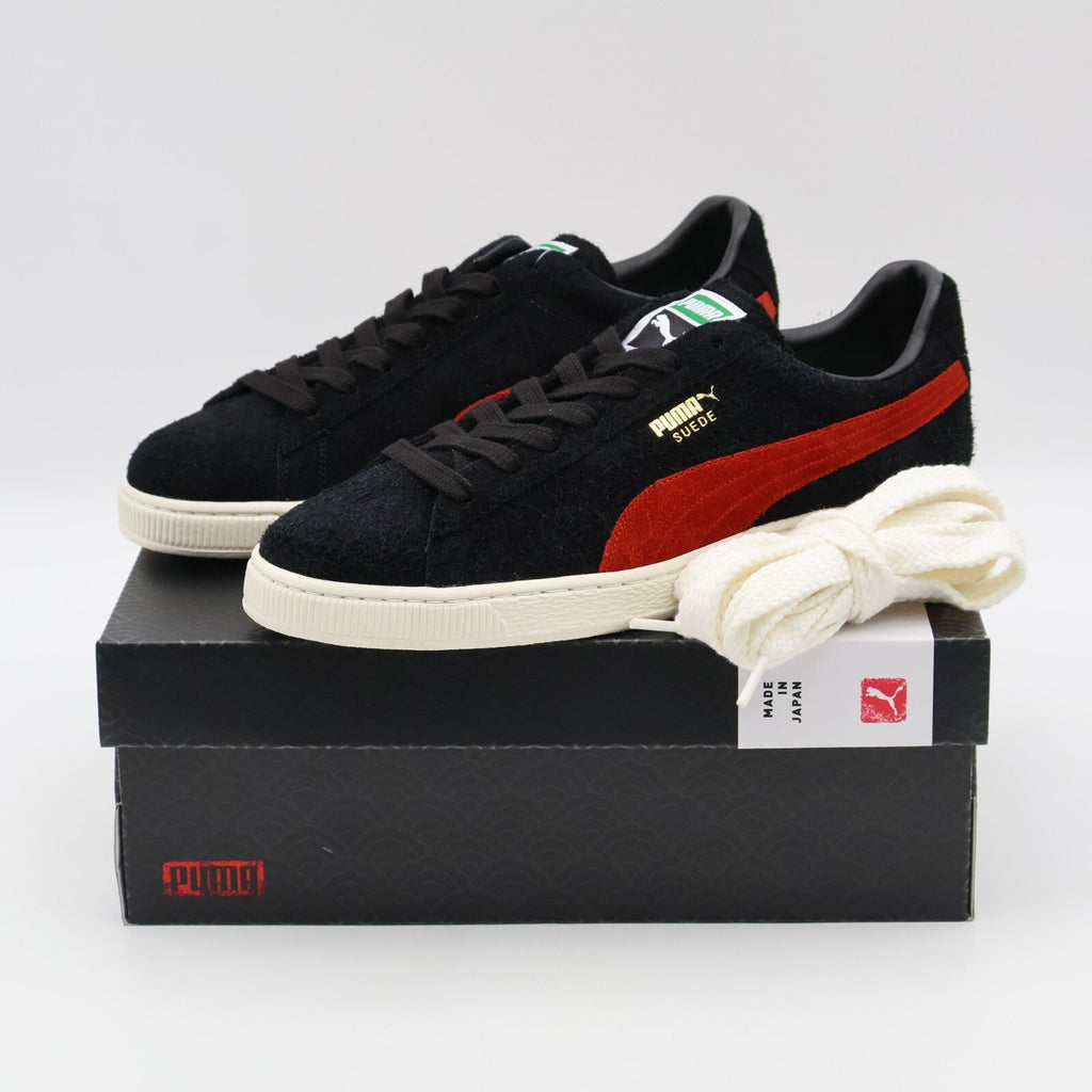 398560-01 Puma Suede MIJ Puma Black Puma Red (Men's)