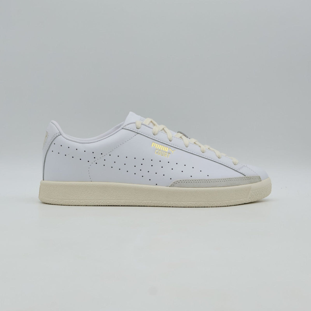405348-01 Puma Court PUMA White Vapor Gray PUMA Gold (Men's)