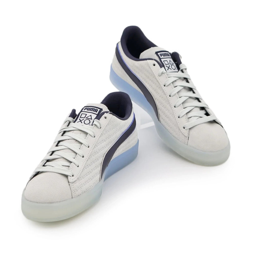 396246-01 PlayStation Puma Suede Glacial Gray New Navy (Men's)