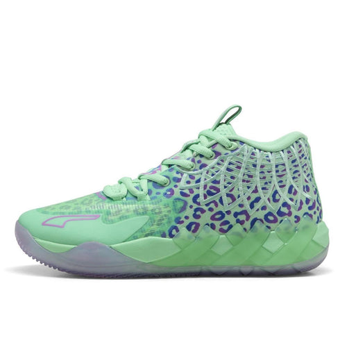 311401-01 Lamelo Ball Ã Puma MB 01 Alien Safari Green Glimmer (Men's)
