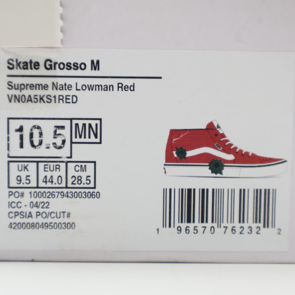 VN0A5KS1RED Nate Lowman Supreme Vans Skate Grosso Mid Bullet Hole Red (Men's)