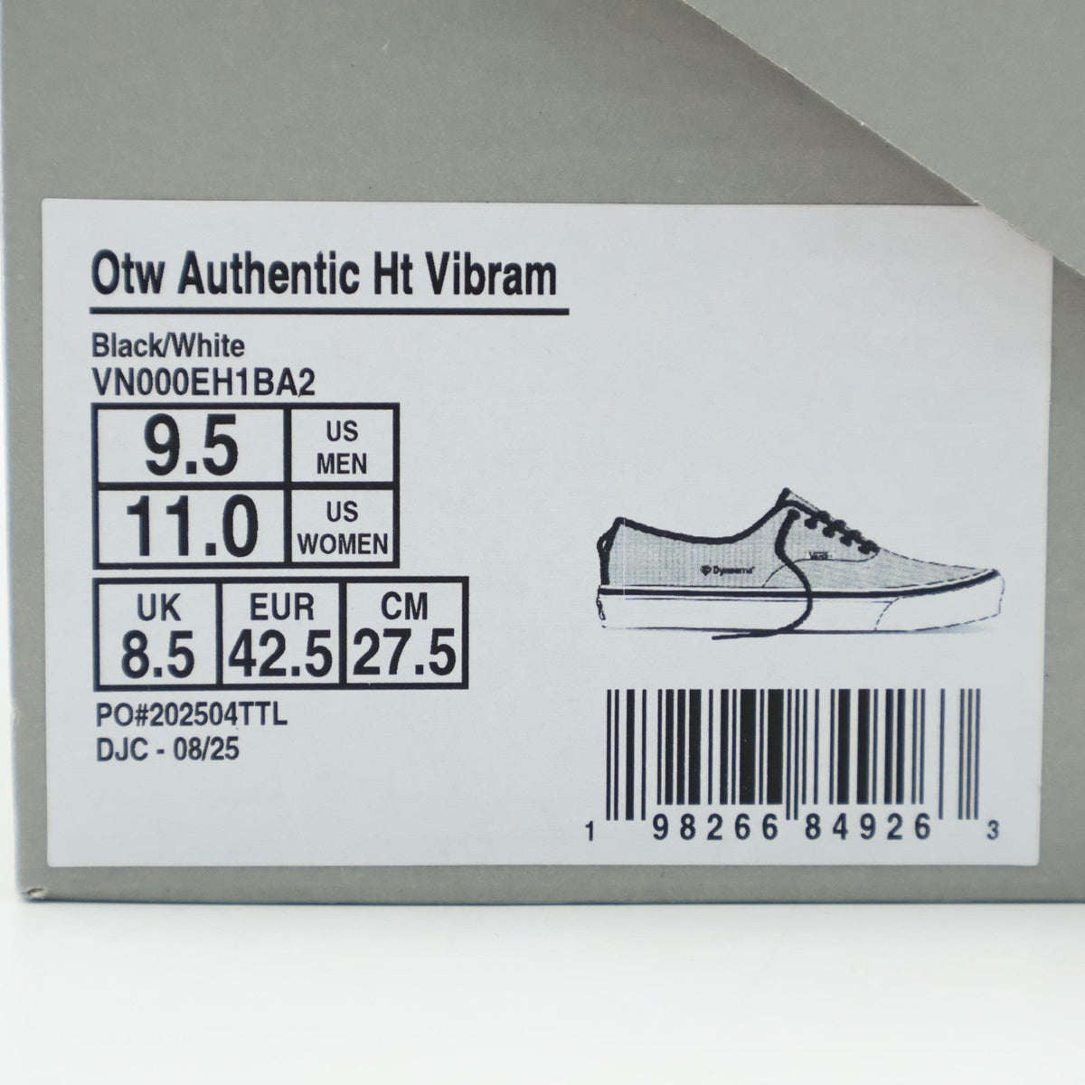 VN000EH1BA2 OTW by Vans Authentic 44 HT Vibram Black White (Men's)