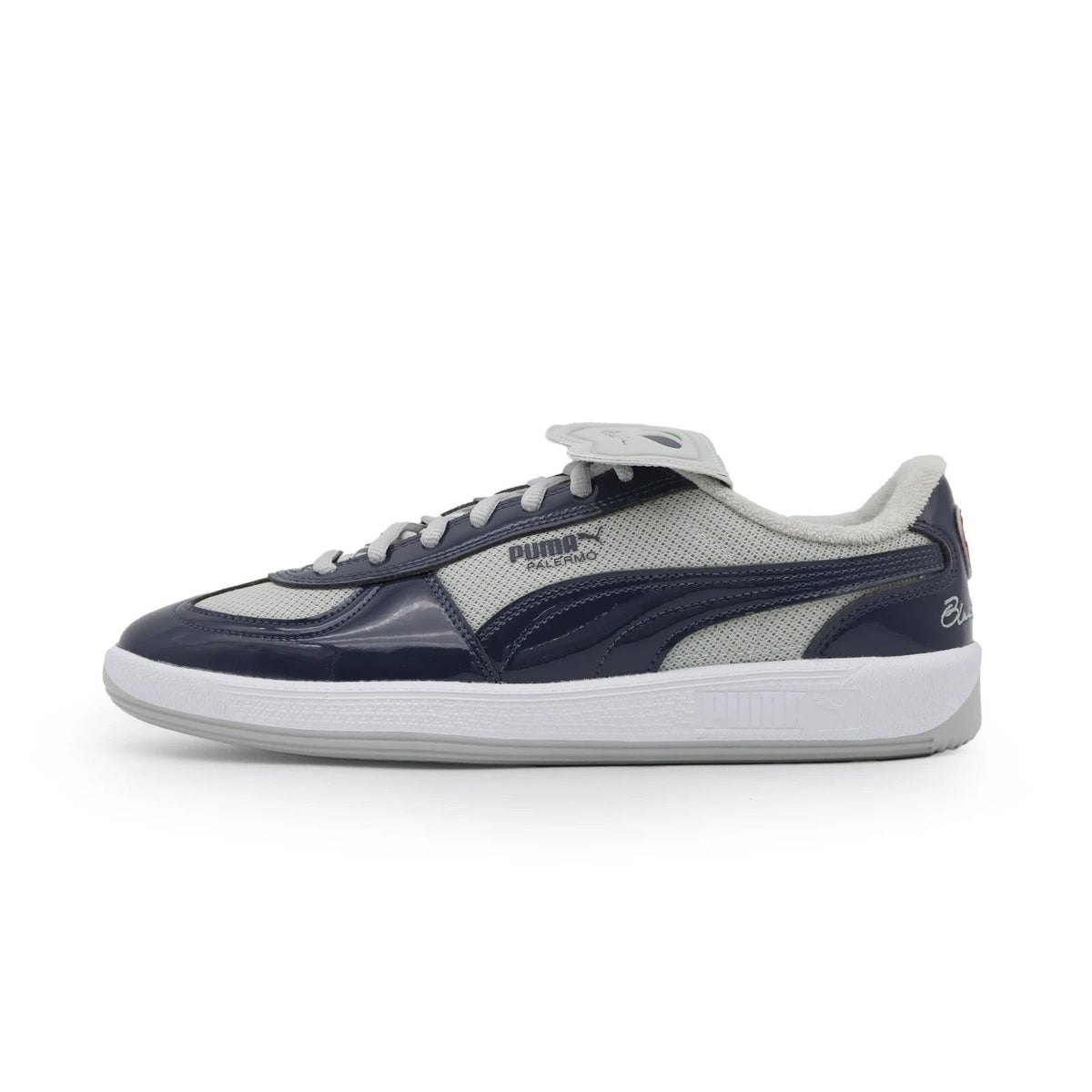 406042-01 BlackEyePatch Puma Cup Palermo Premium Cool Light Gray New Navy (Men's