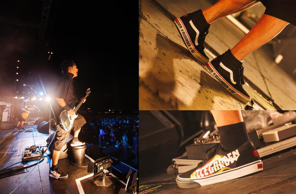 687688-0001 ELLEGARDEN Ã Vans Sk8-Hi Black White Red (V38CF ELLE) (Men's)