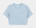 NSW Essential Slim Crop Womens Short Sleeve Shirt (Blue/White)
