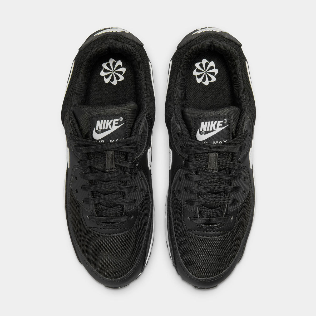 Air Max 90 Womens Running Shoes (Black/Black/White)