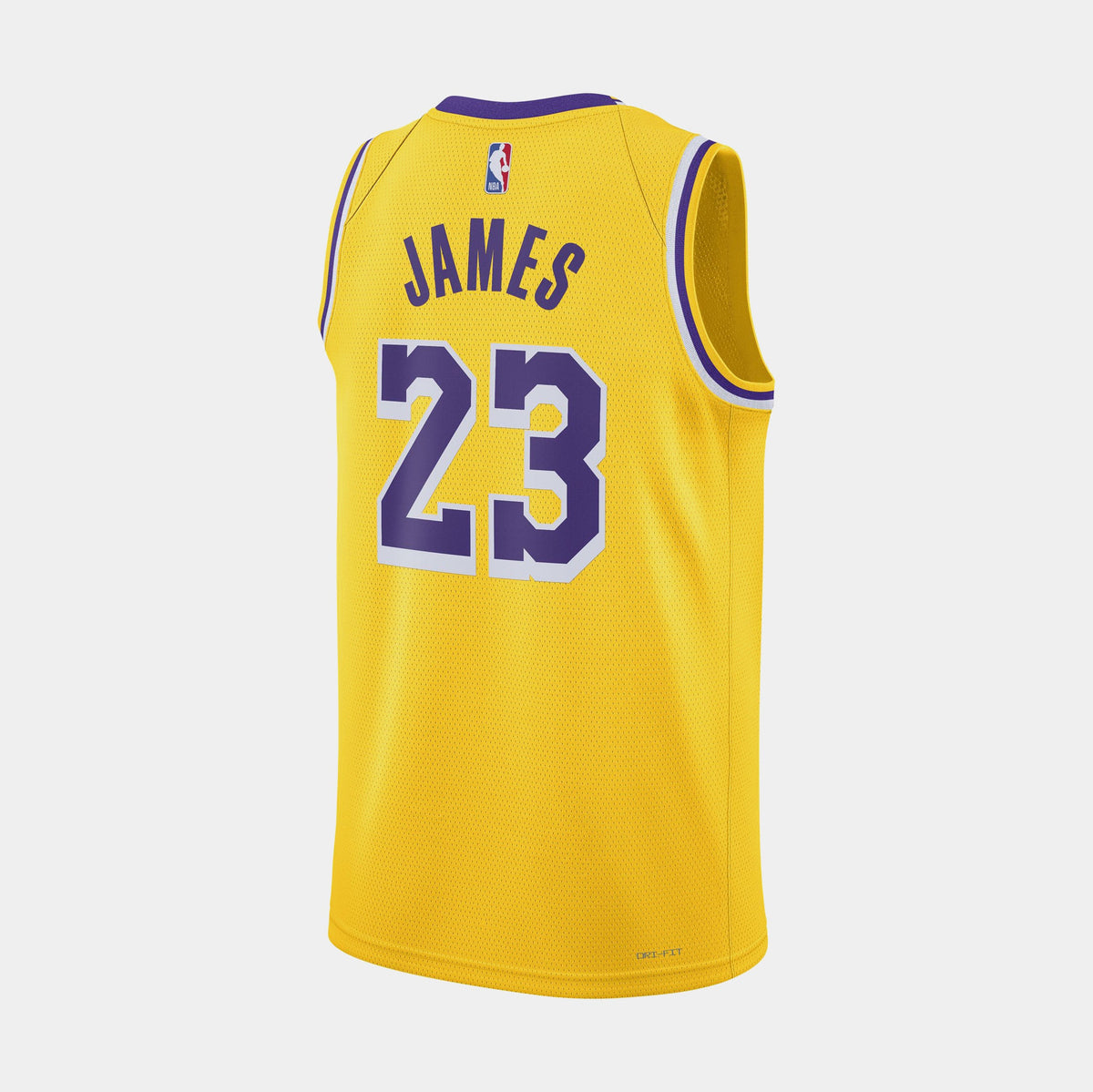 Los Angeles Lakers Icon Edition Dri Fit Lebron Mens Jersey (Amarillo/James Lebron 23)