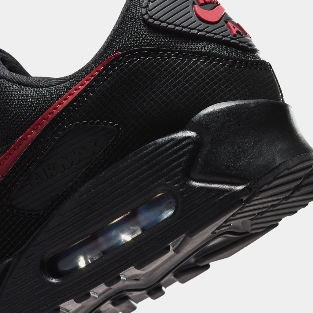 Air Max 90 Mens Running Shoes (Black/Tough Red)