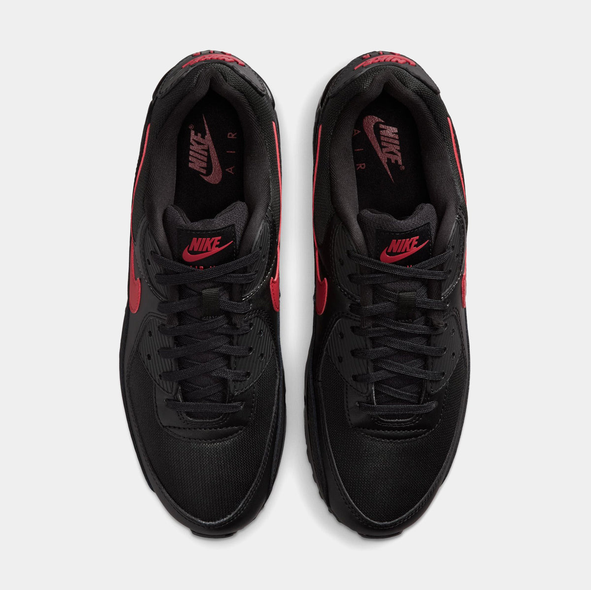 Air Max 90 Mens Running Shoes (Black/Tough Red)