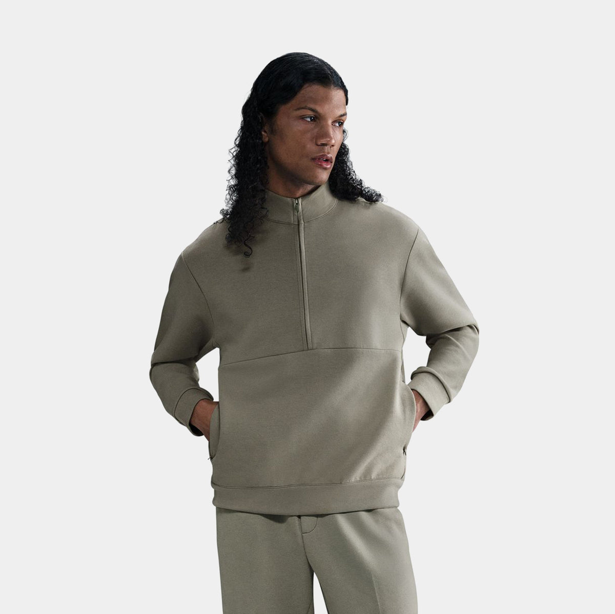 24.7 Impossibly Soft Dri Fit Half Zip Mens Jacket (Light Army/Steel Green)