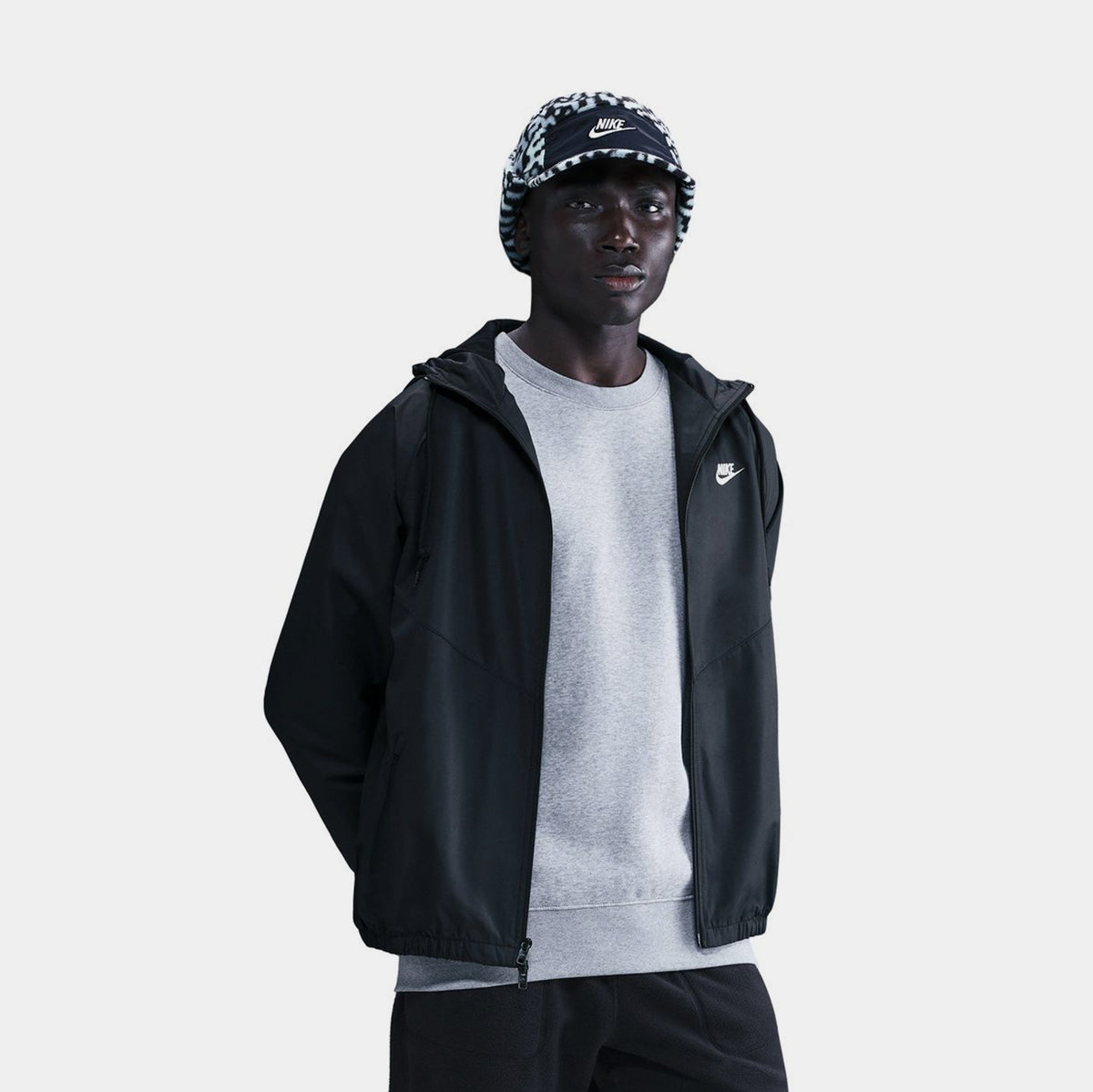 Windrunner Lined Mens Jacket (Black/White)
