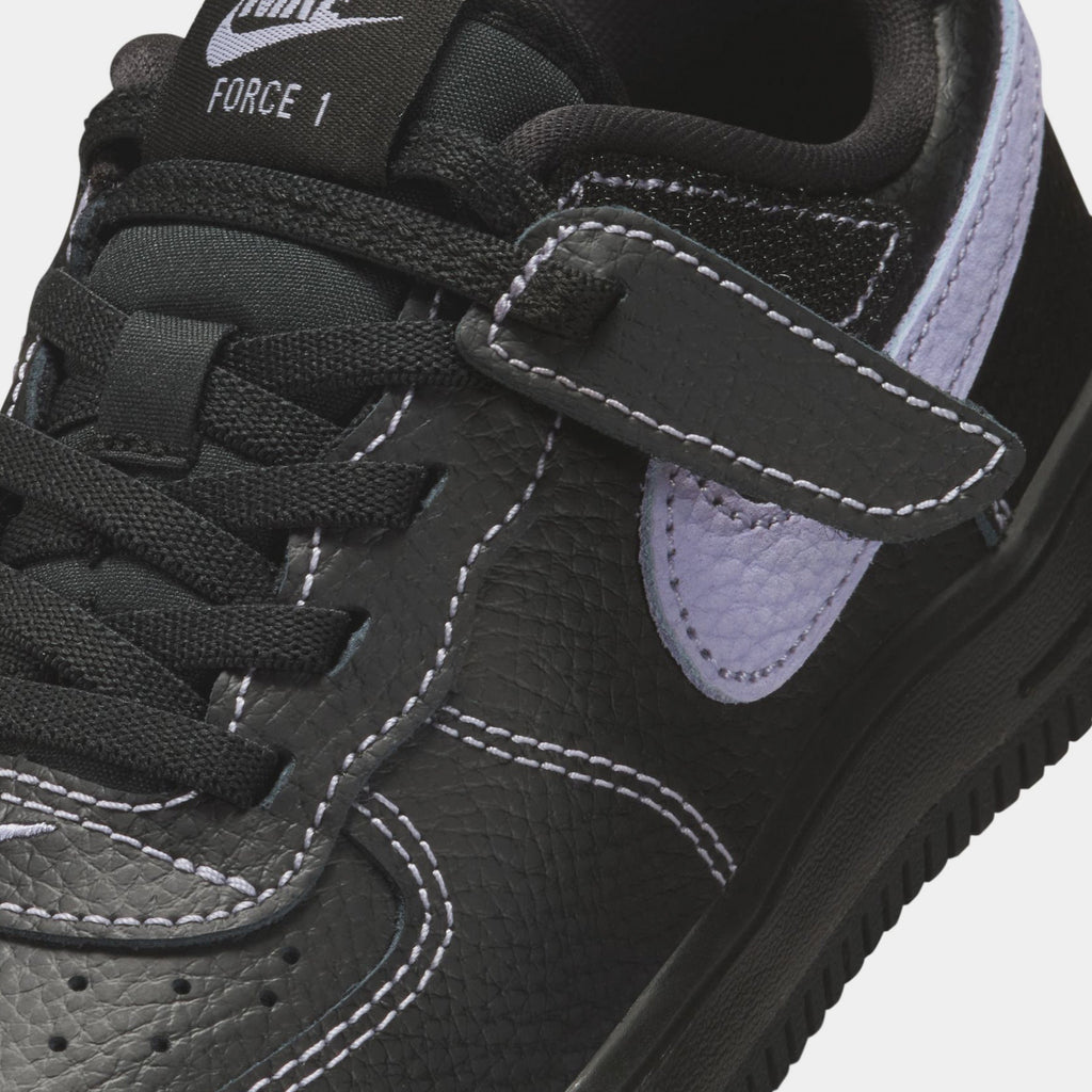 Force 1 Low Easy On Preschool Lifestyle Shoes (Black/Hydrangeas)