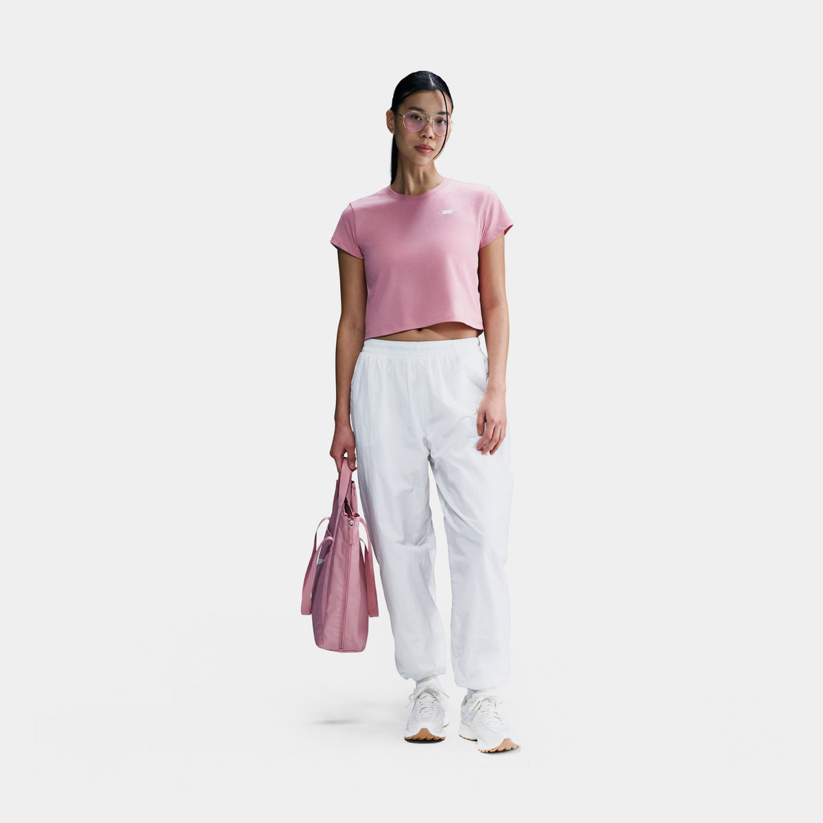 NSW Club Cropped Womens Short Sleeve Shirt (White/Elemental Pink)